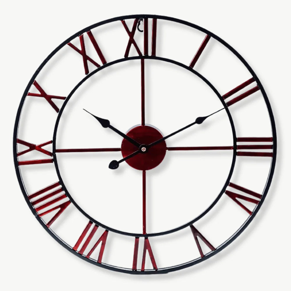 Orologio da parete in stile industriale in rame rosso