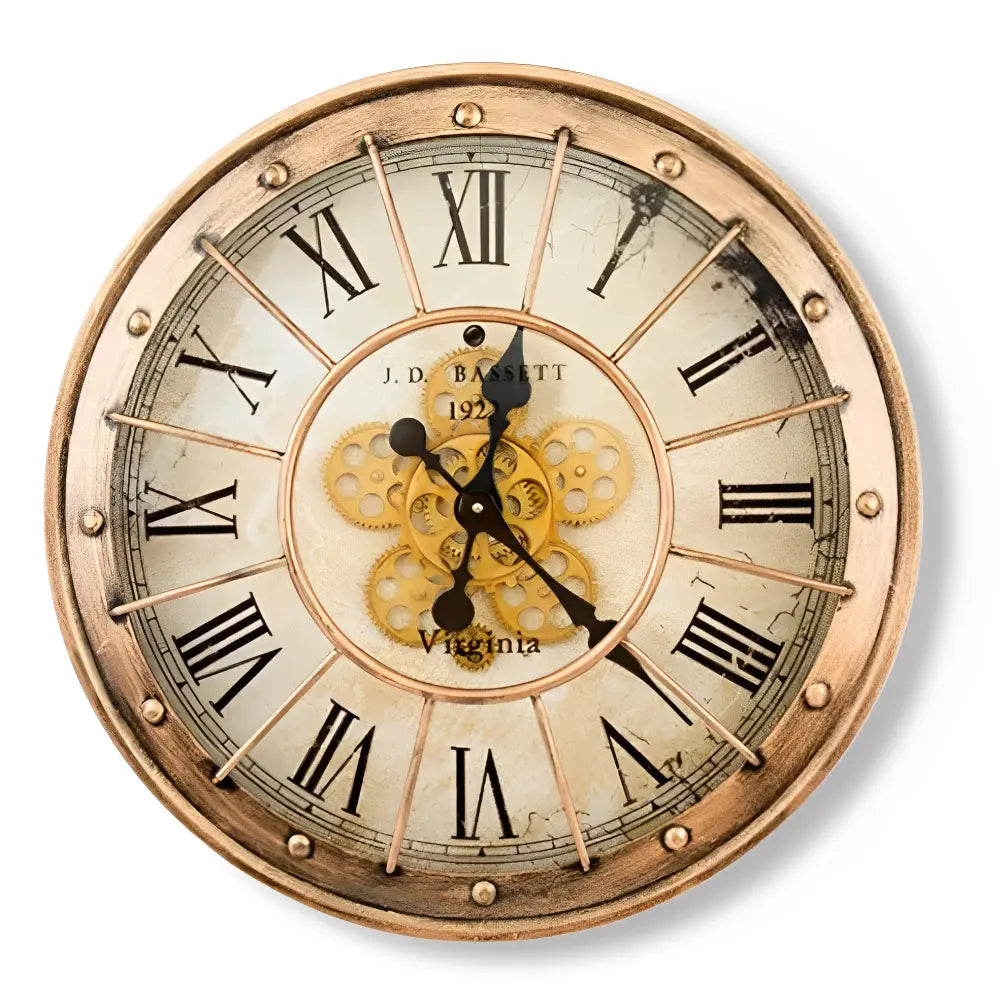 Orologio da parete industriale con ingranaggi
