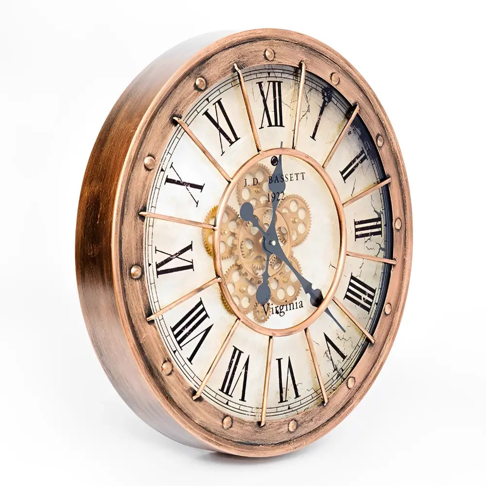 Orologio da parete industriale con ingranaggi