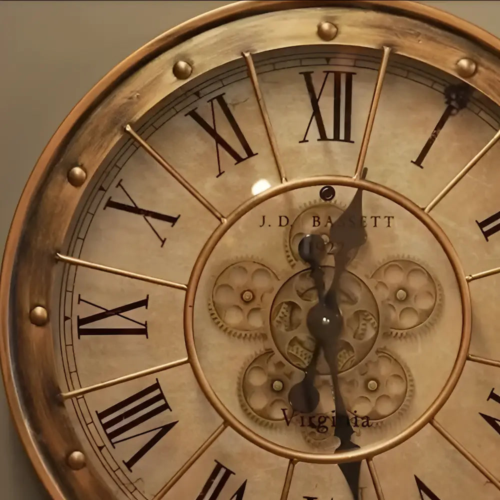 Orologio da parete industriale con ingranaggi
