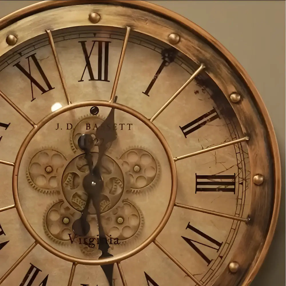 Orologio da parete industriale con ingranaggi