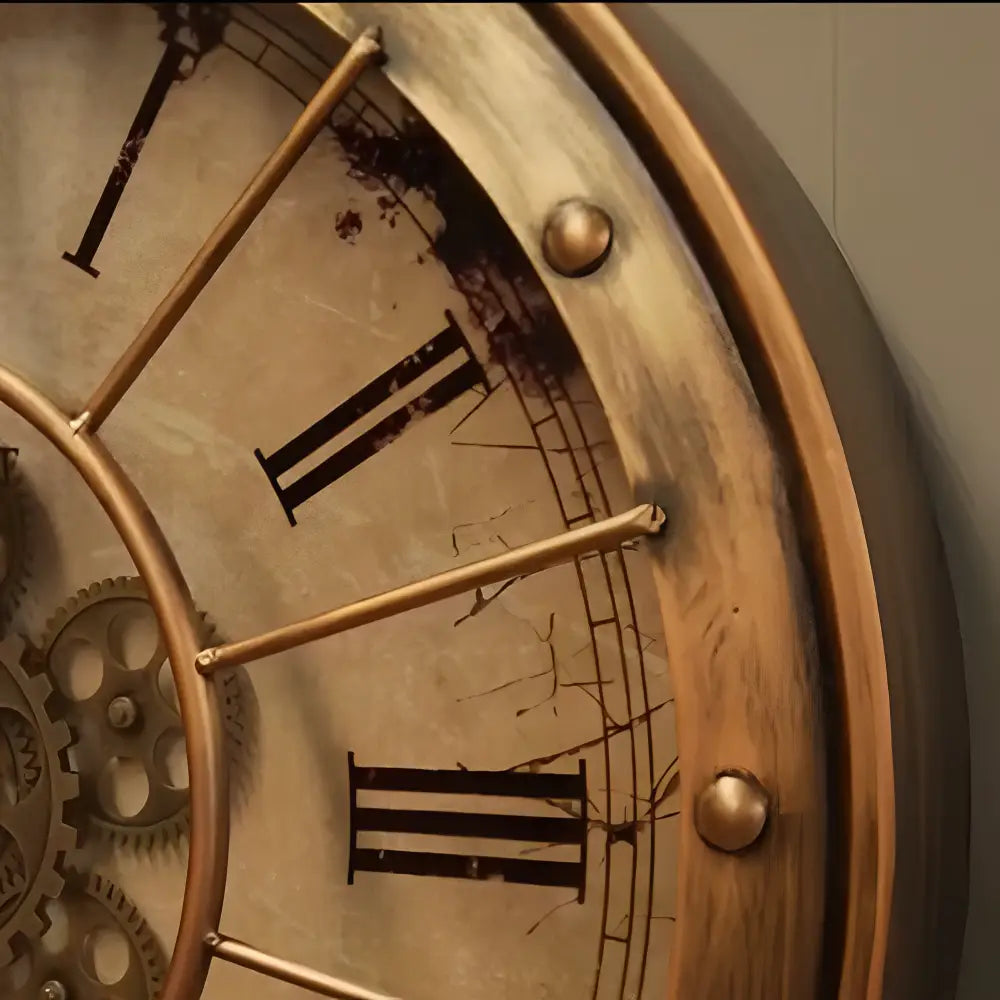 Orologio da parete industriale con ingranaggi