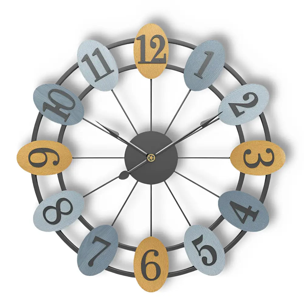Orologio da parete industriale in stile rustico colorato