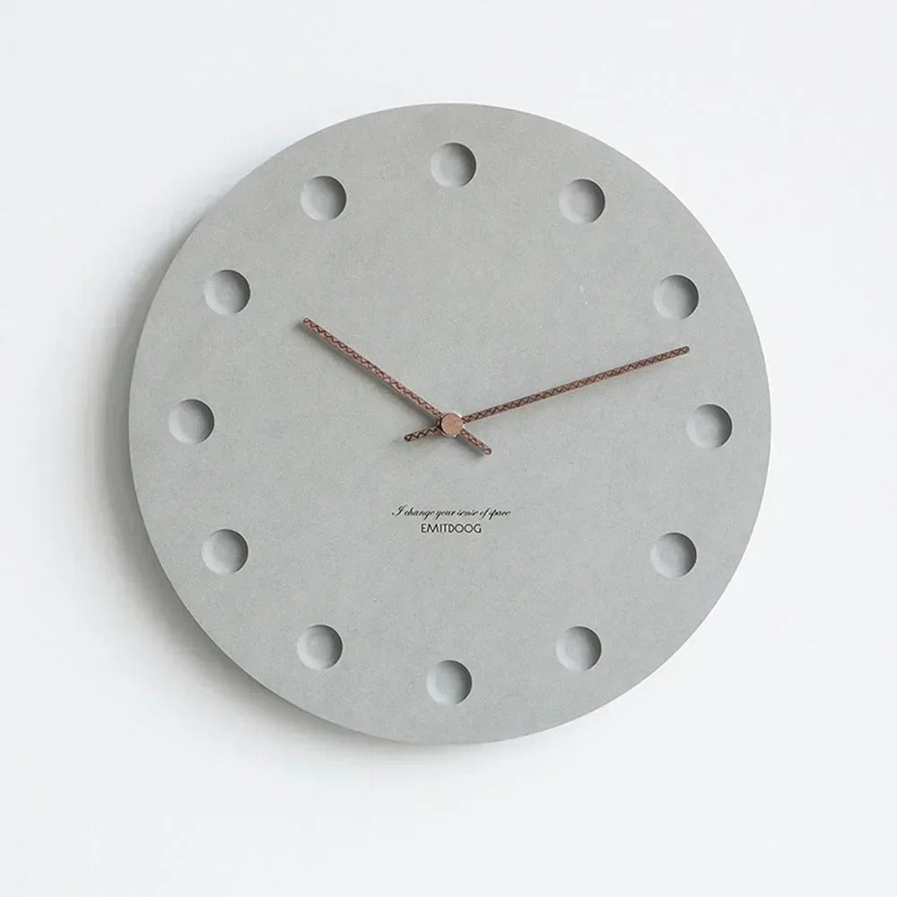 Orologio da parete minimalista in cemento