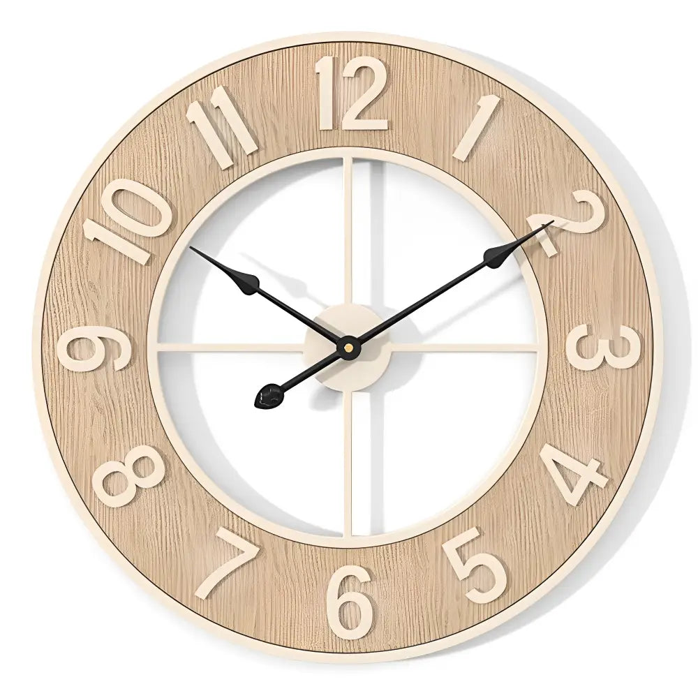 Orologio da parete scandinavo in legno naturale