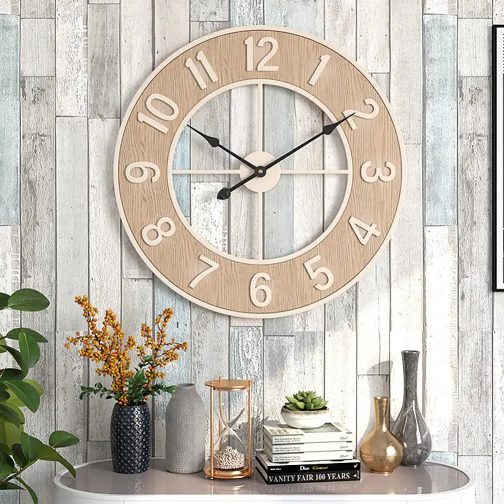 Orologio da parete scandinavo in legno naturale