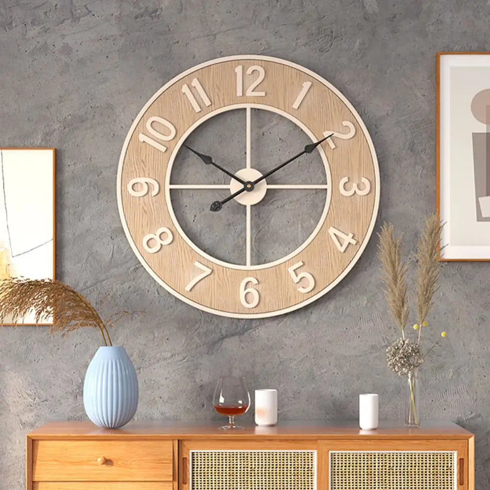 Orologio da parete scandinavo in legno naturale