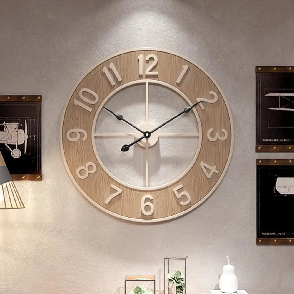 Orologio da parete scandinavo in legno naturale
