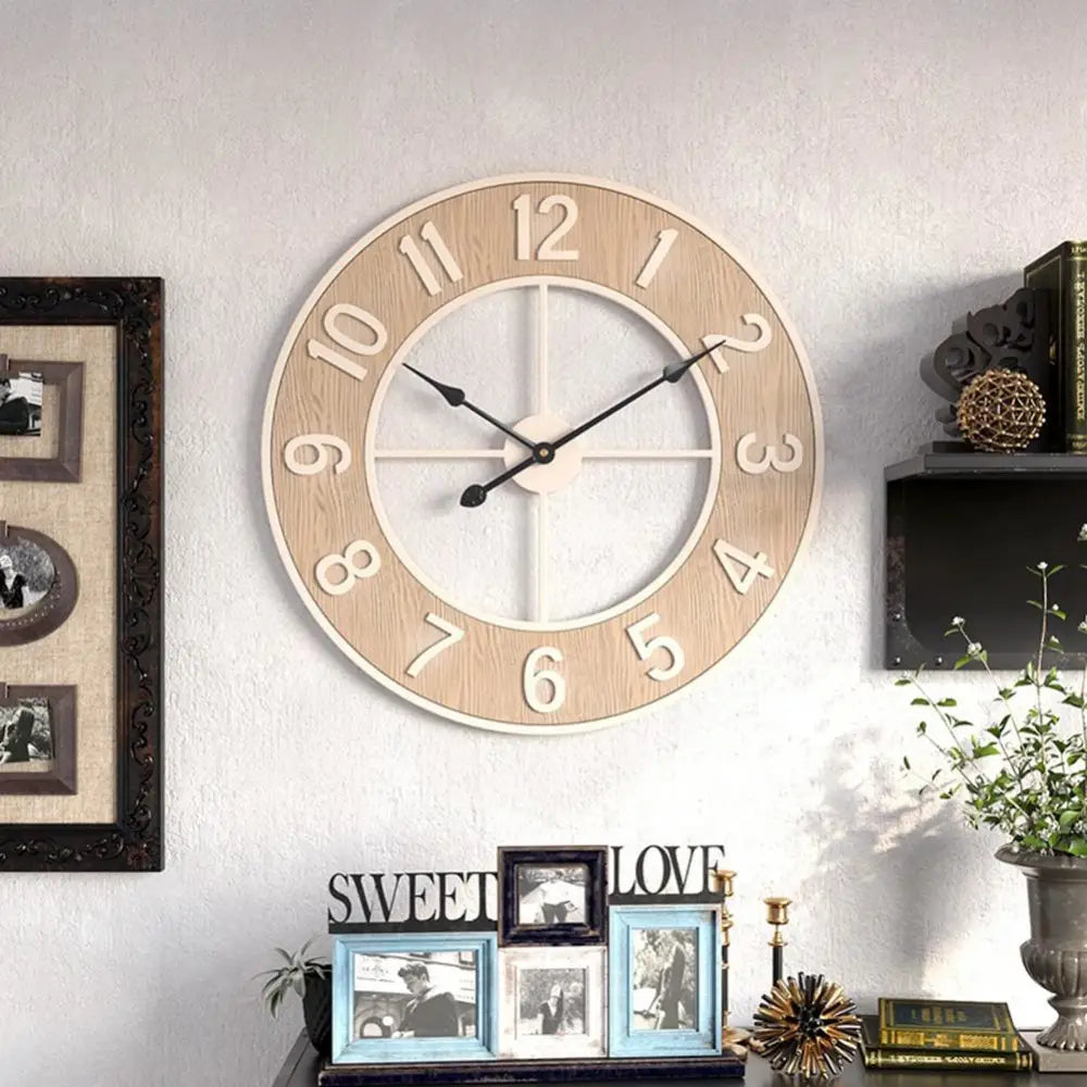 Orologio da parete scandinavo in legno naturale