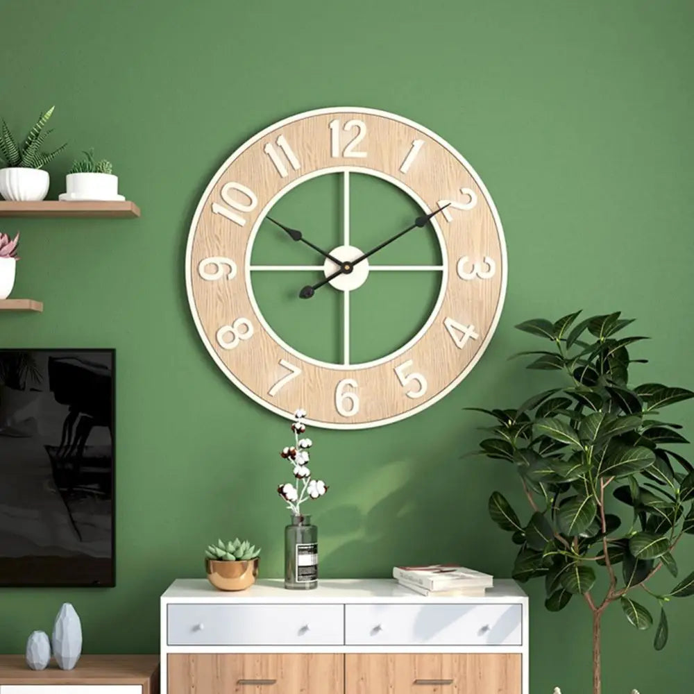 Orologio da parete scandinavo in legno naturale