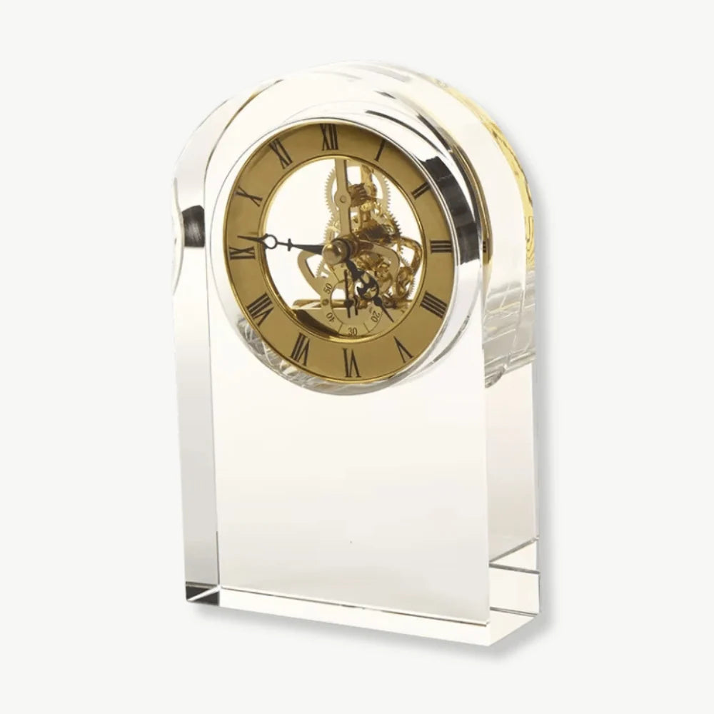 Orologio da scrivania di design trasparente