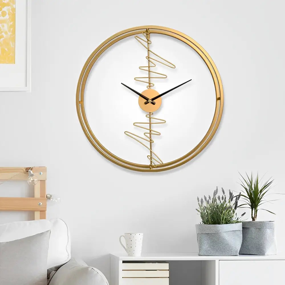 Orologio di design a forma di cerchio con dettagli astratti