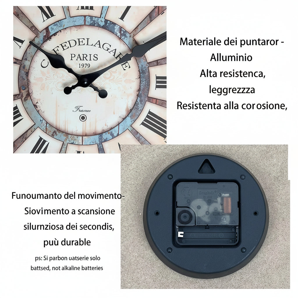 Piccolo orologio da parete vintage “Café de la Gare”