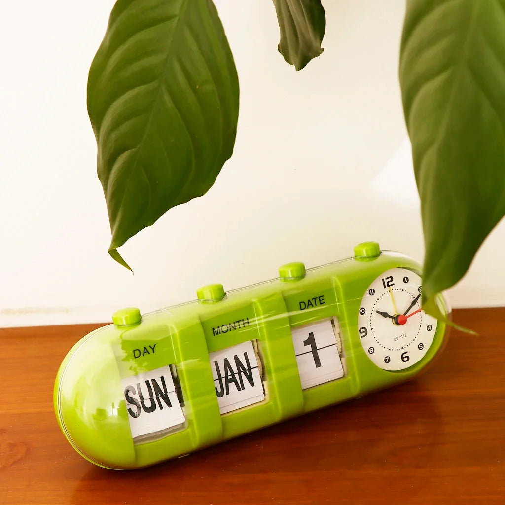 Sveglia con calendario in stile vintage