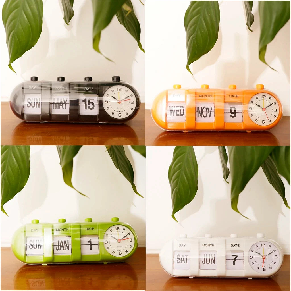 Sveglia con calendario in stile vintage