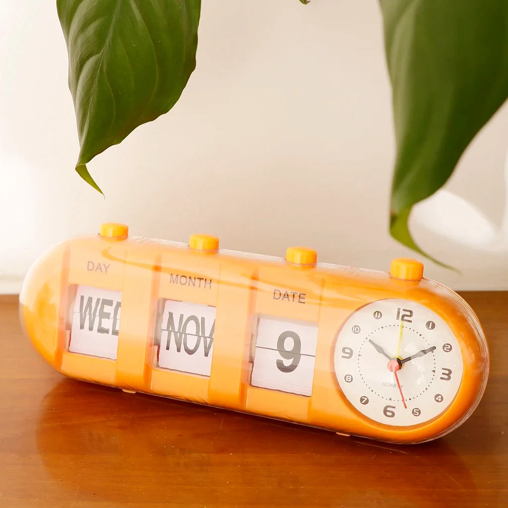 Sveglia con calendario in stile vintage