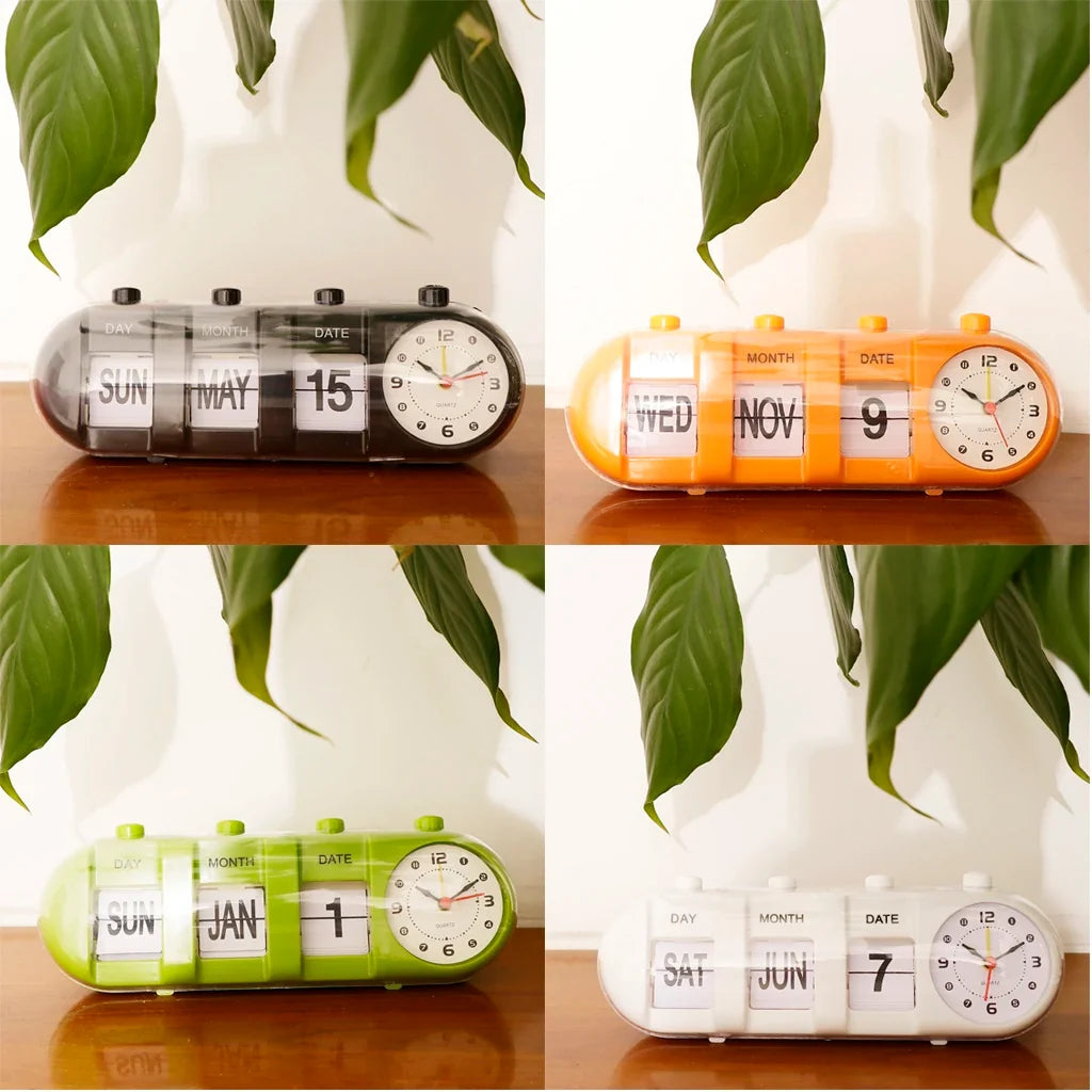 Sveglia con calendario in stile vintage