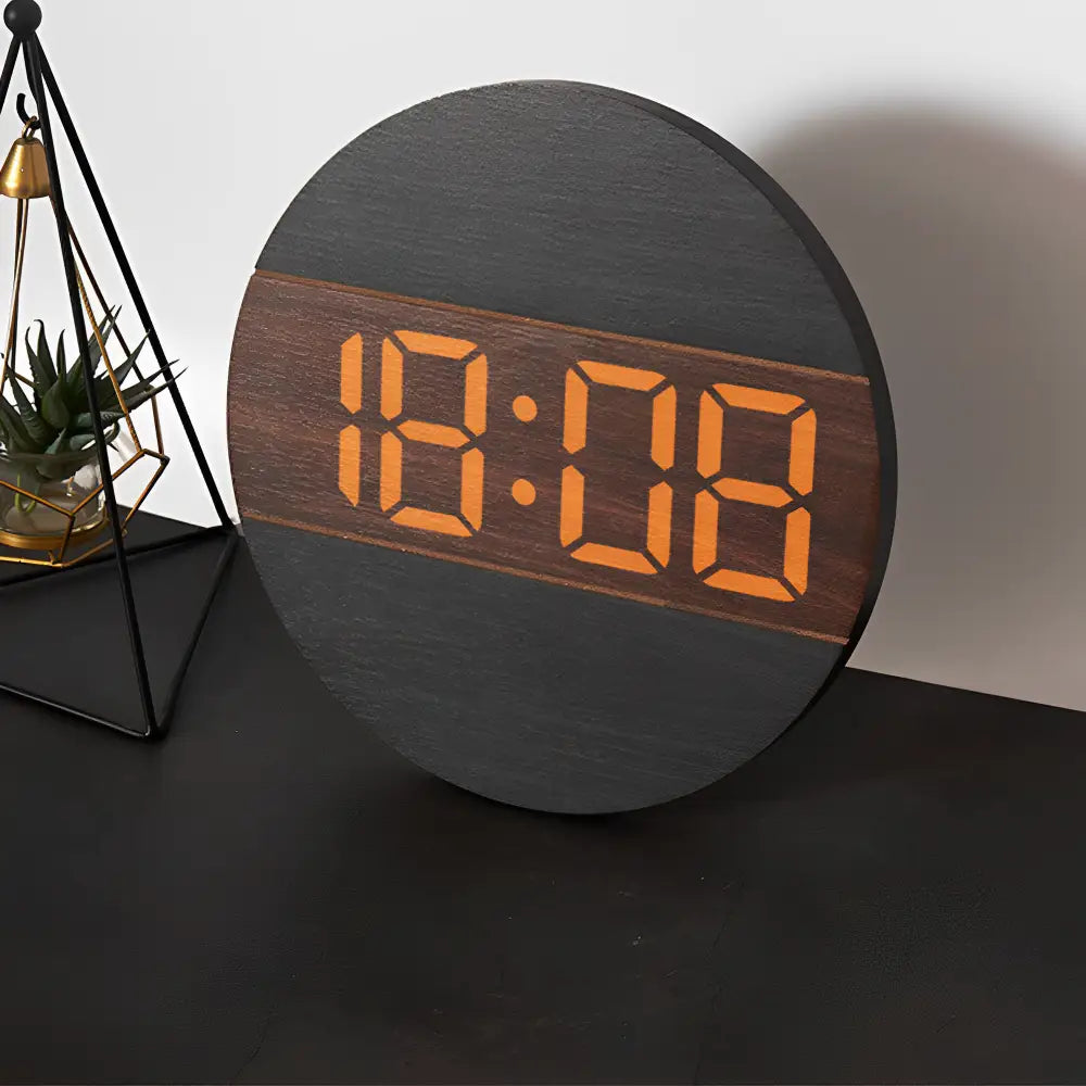 Orologio da Parete LED in Legno