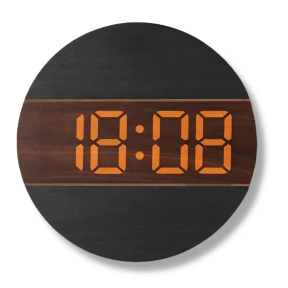 Orologio da Parete LED in Legno