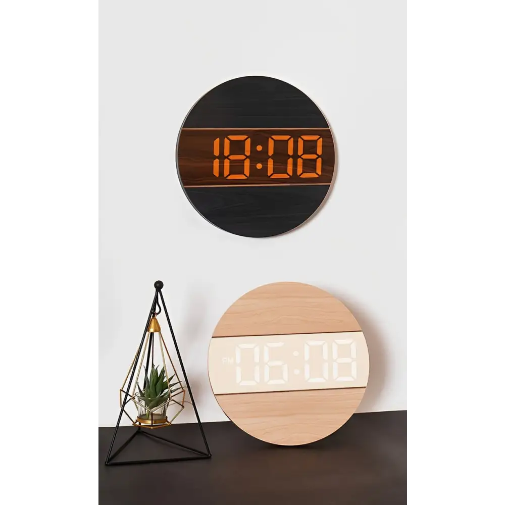 Orologio da Parete LED in Legno