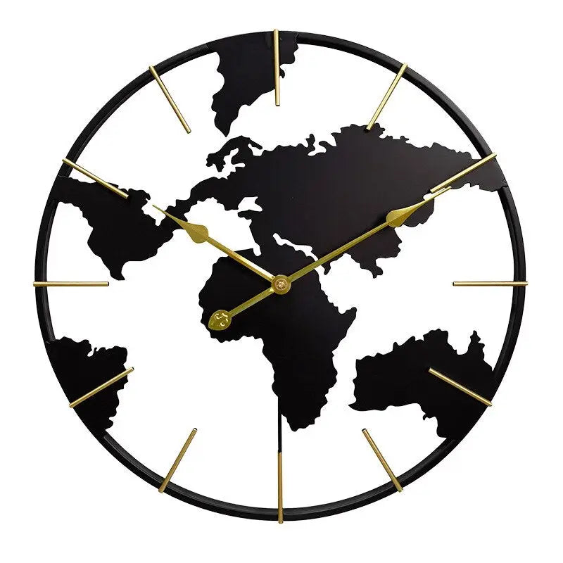 orologio da parete con mappa del mondo