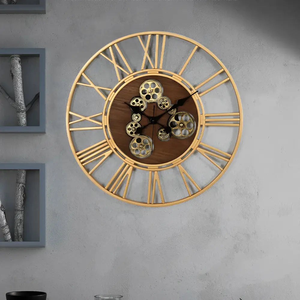 orologio da parete design dorato