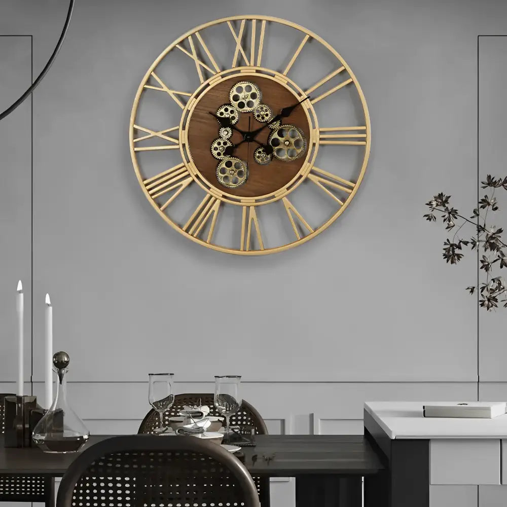 orologio da parete design dorato