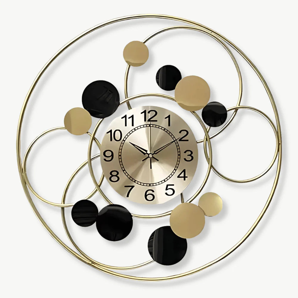 orologio da parete di design a forma di cerchio color oro
