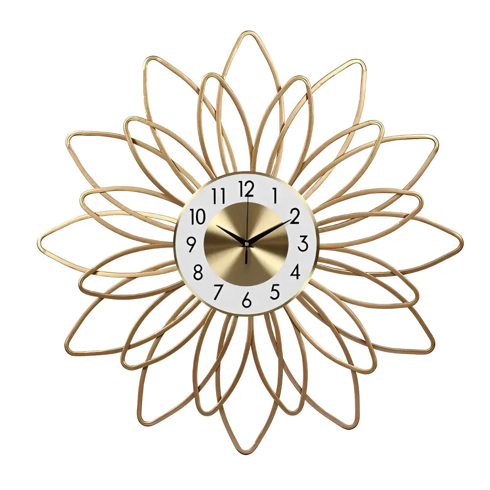 orologio da parete di design con motivo floreale dorato