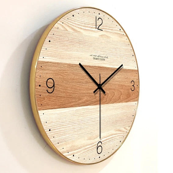 orologio da parete in legno a due tonalità