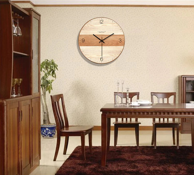 orologio da parete in legno a due tonalità