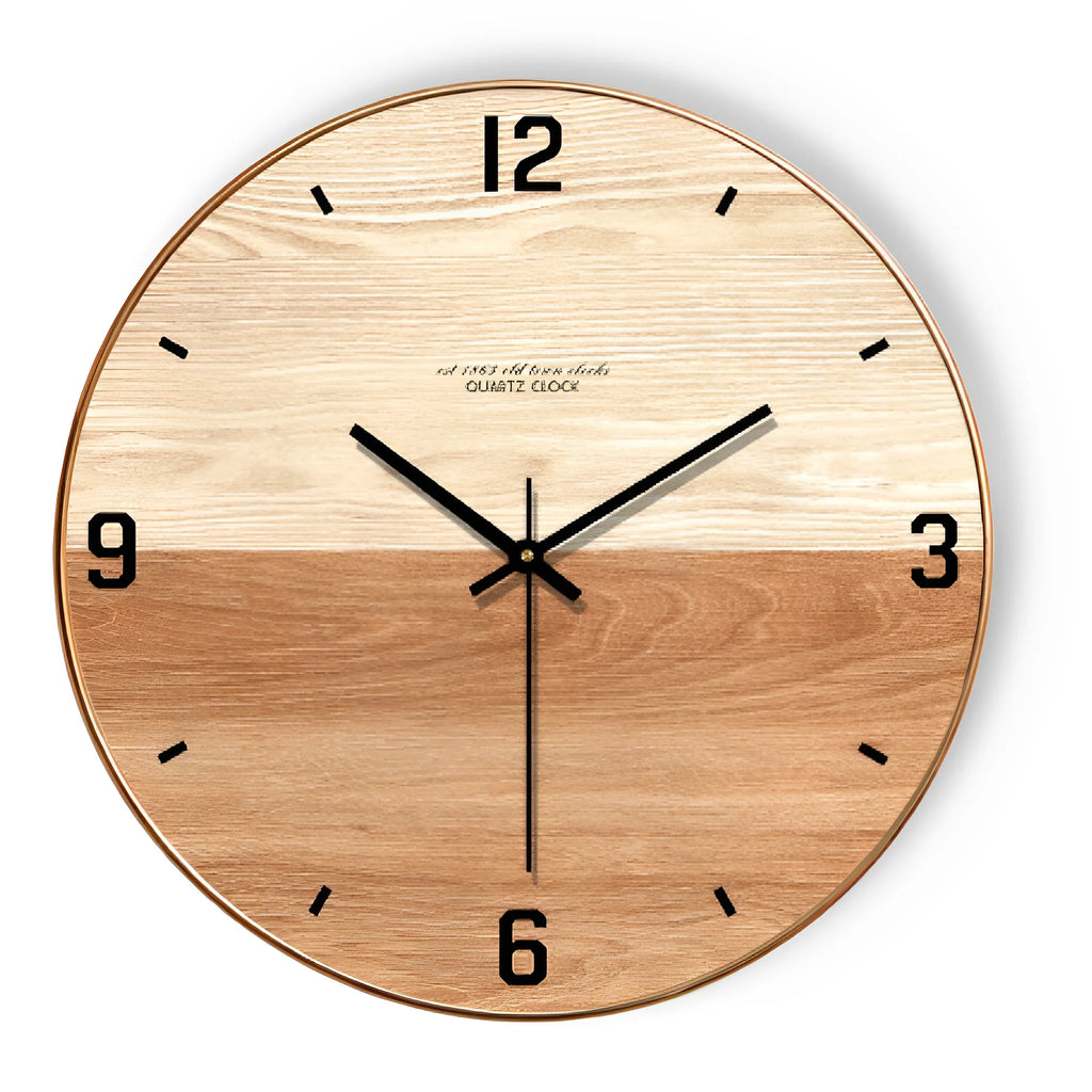 orologio da parete in legno a due tonalità