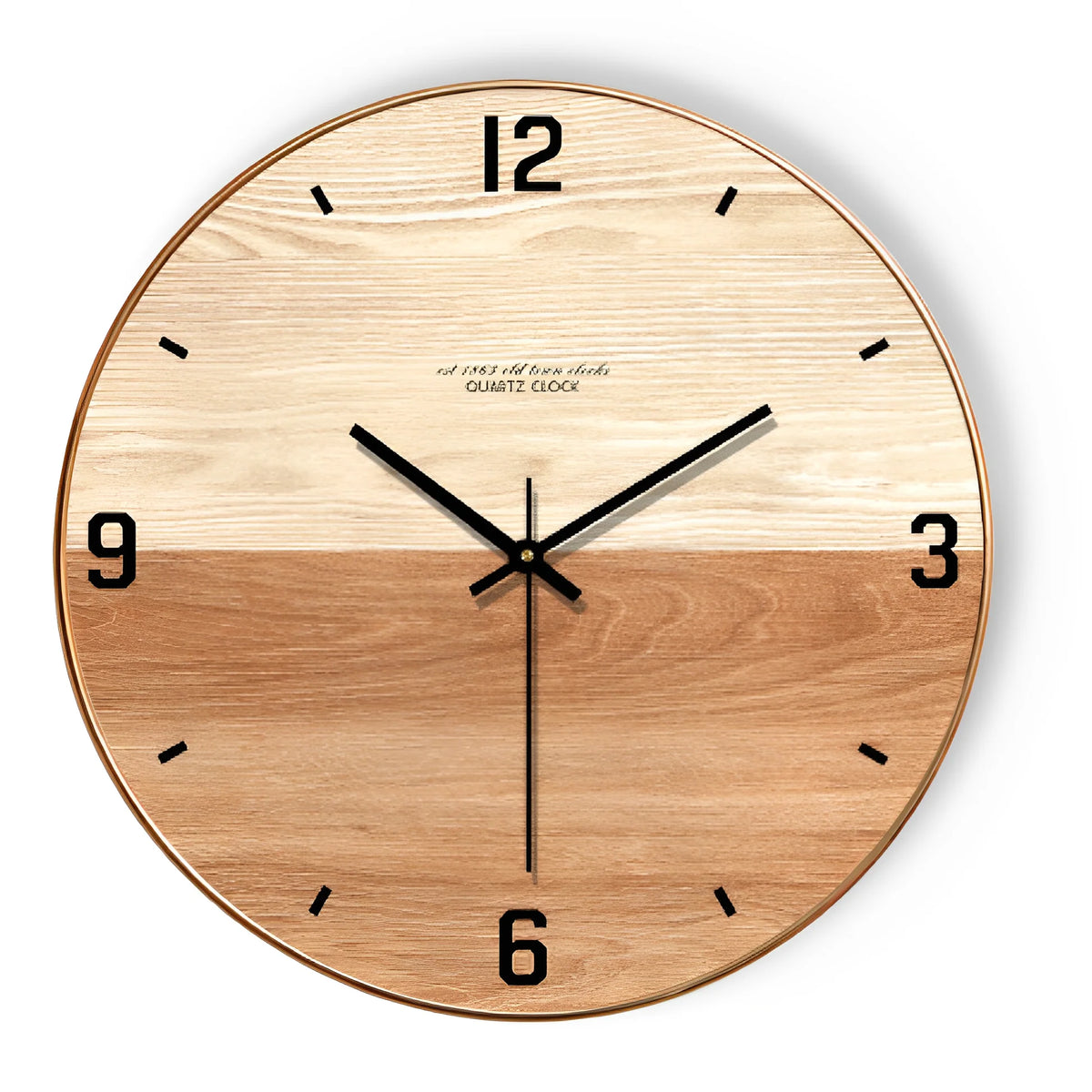 orologio da parete in legno a due tonalità