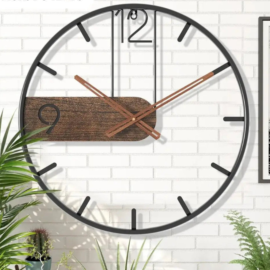 orologio da parete in metallo industriale