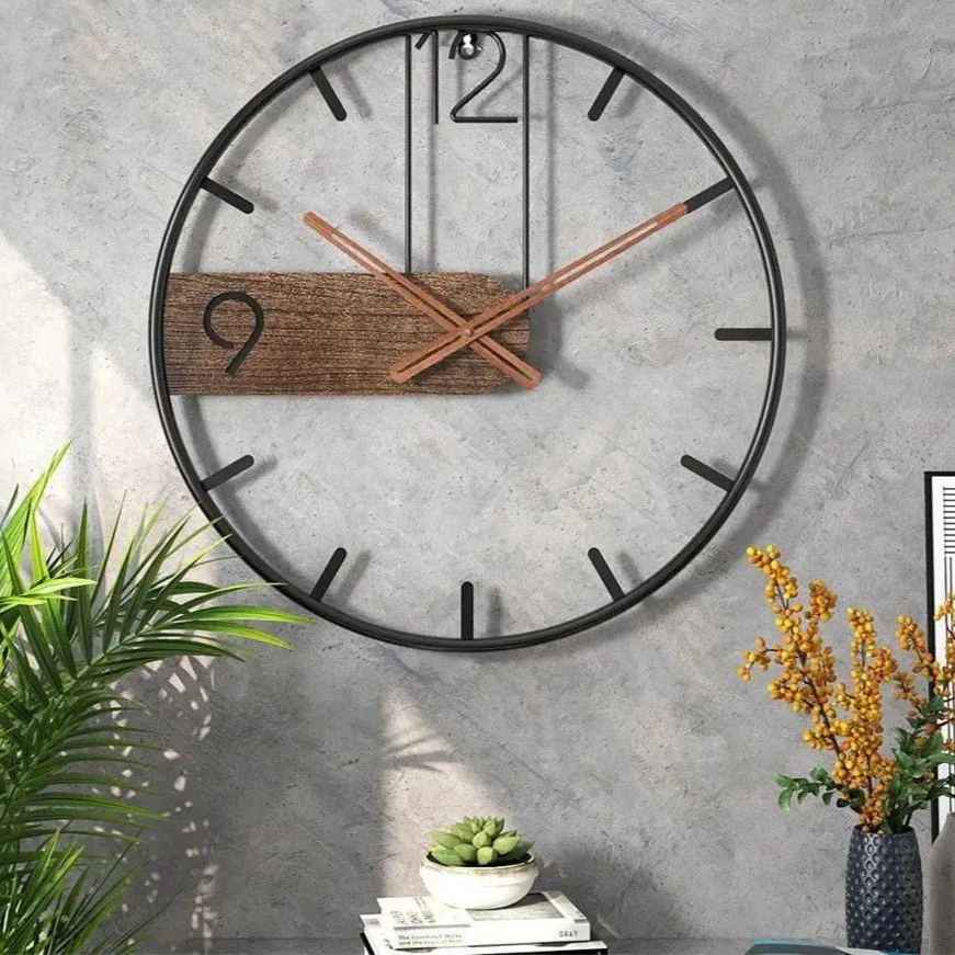orologio da parete in metallo industriale
